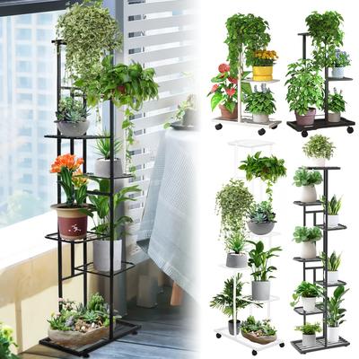 TEMU 1pc Wrought Iron Plant Stand With Wheels - Balcony, Succulents And Home Decoration - Easy Plant Stand For Living Room Image