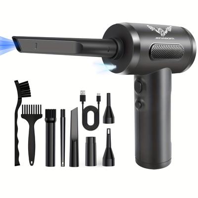 TEMU Jenabom Usb Rechargeable Blower - 51000 Rpm Keyboard Cleaner With 4000mah Battery Led Light Pc Cleaning Kit For Laptop Car Office Image