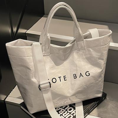 TEMU Large Capacity Tote Bag - Durable Synthetic Material, Adjustable Strap, Secure Closure, Polyester Lining, Lightweight & Stylish, Everyday Tote Bag|elegant Tote Bag|durable Tote Bag Image