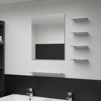 TEMU Wall Mirror With 5 Shelves Silver 50×60 Cm Image