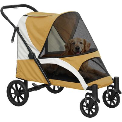 Hundewagen Hundebuggy klappbar für große Hunde & Katzen bis 30 kg Katzenbuggy mit Kissen Image