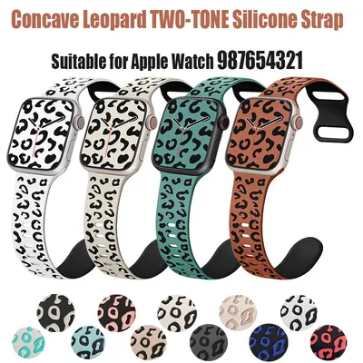 Gravierter Leopard für Apple Watch 10 Armbänder 42/46 mm 44 mm 45 mm 38/40/41 mm Silikon-Correa-Armband Serie 987SE 654321 Ultra 2 49 mm Image