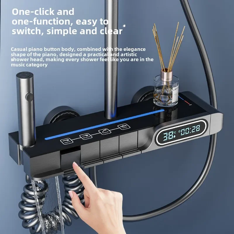 Dusche Wasserhahn Set Douche Dusche Dusche Set Haushalt Toilette Pistole Grau Dusche Badezimmer Digitale Regen Dusche Kopf