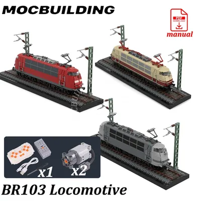 BR103 Lokomotive Zug Modell Schiene RC Lokomotive Züge mit PF Motoren Moc Bausteine Ziegel Dampf Motor Technologie Spielzeug Image