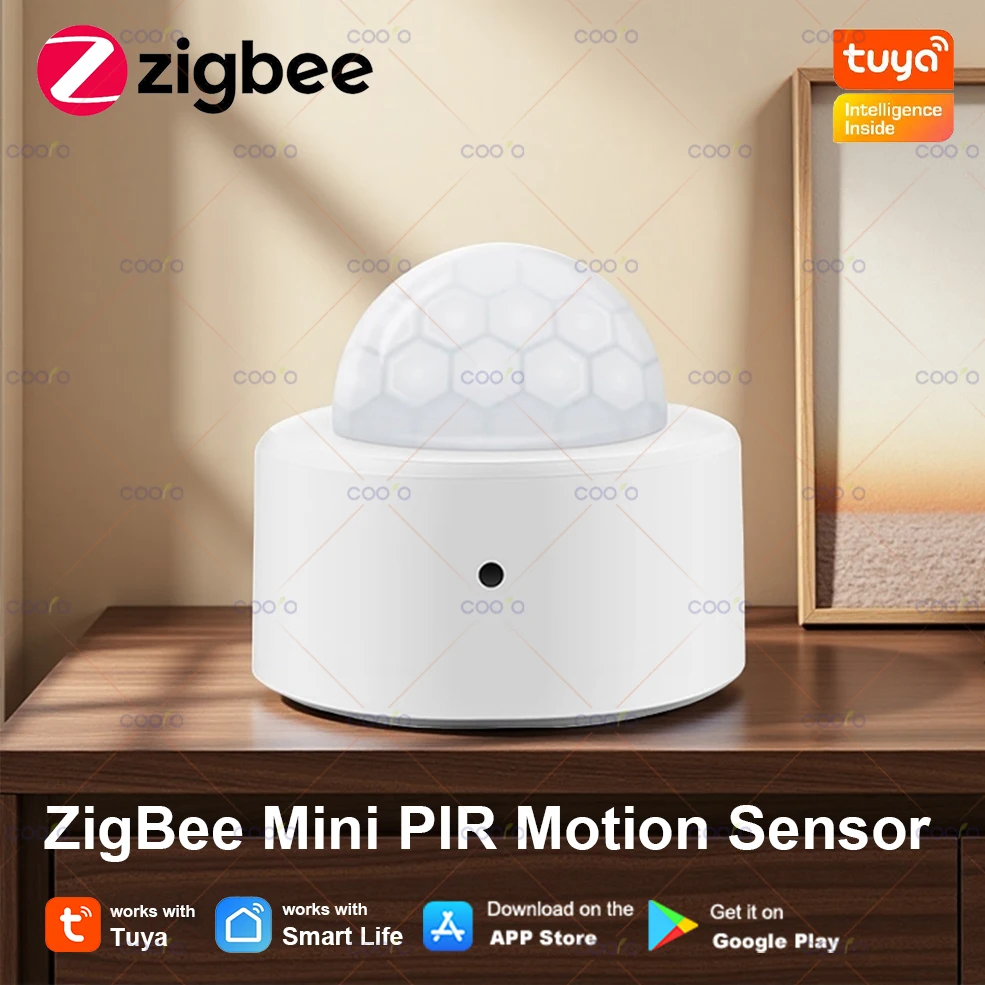 Tuya 2-in-1 Zigbee 3.0 Mini-PIR-Bewegungsmelder + helles Lux-Licht, passiver Infrarot-Sicherheits-Einbruchmelder, funktioniert mit Z2M