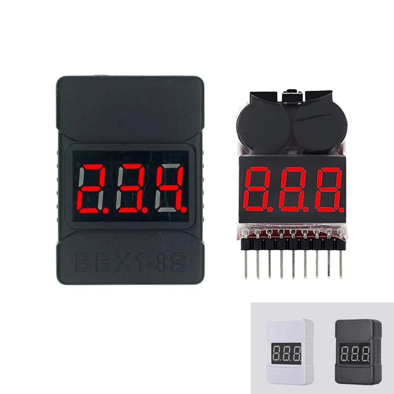 1-8S BBX1-8S 2IN1 Lipo Batteriespannungsprüfer / Niederspannungs-Notfallalarm Batteriespannungsregelung Doppellautsprecher für Lipo LiHV Image