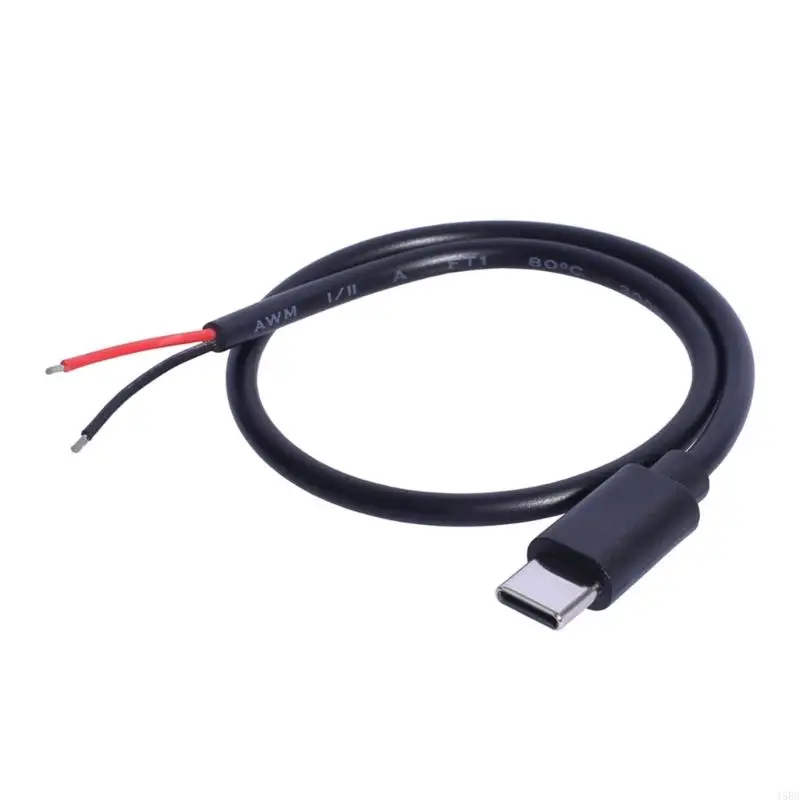 30 cm USB C auf 2Pin Bare Wire Open End Kabel 15 W USB Typ C Stecker 2Pin Pigtail Power Draht Ersatz DIY Kabel für LED-Licht Image