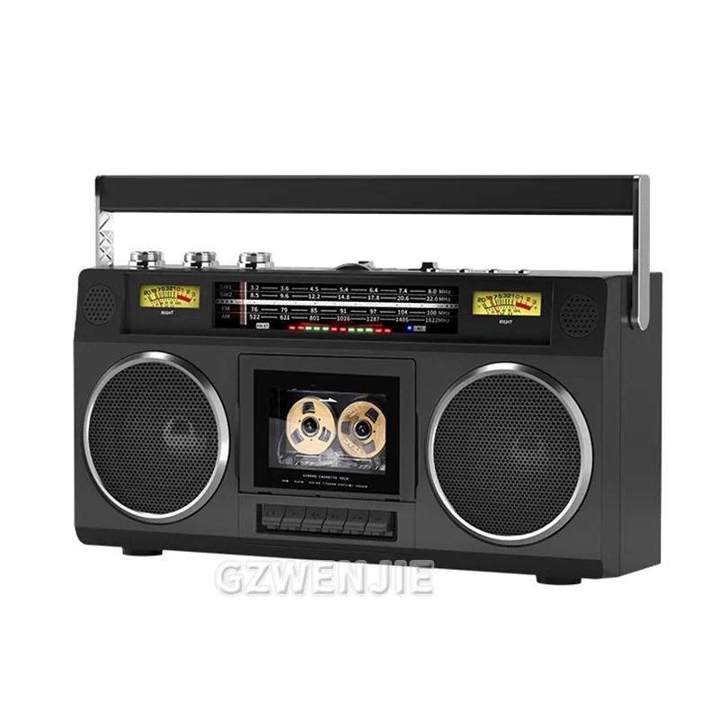 Tragbare Vintage Retro USB AM/FM Multiband Radio Stereo Drahtlose Bluetooth Boombox Mp3 Audio Kassette Kassette Player Recorder TF Image