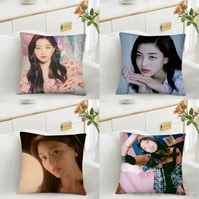 1 STÜCK Koreanische Gruppe Jihyo Kissenbezug Quadratisches Kissen Kissenbezug Schlafzimmer Sofa Image
