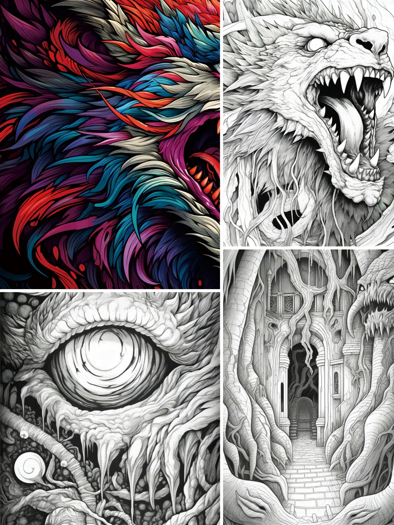 1 Stück Monster Malbuch Original verbessertes Papier verdickt 20 Seiten Malbücher Geschenk für Urlaub Geburtstag Image