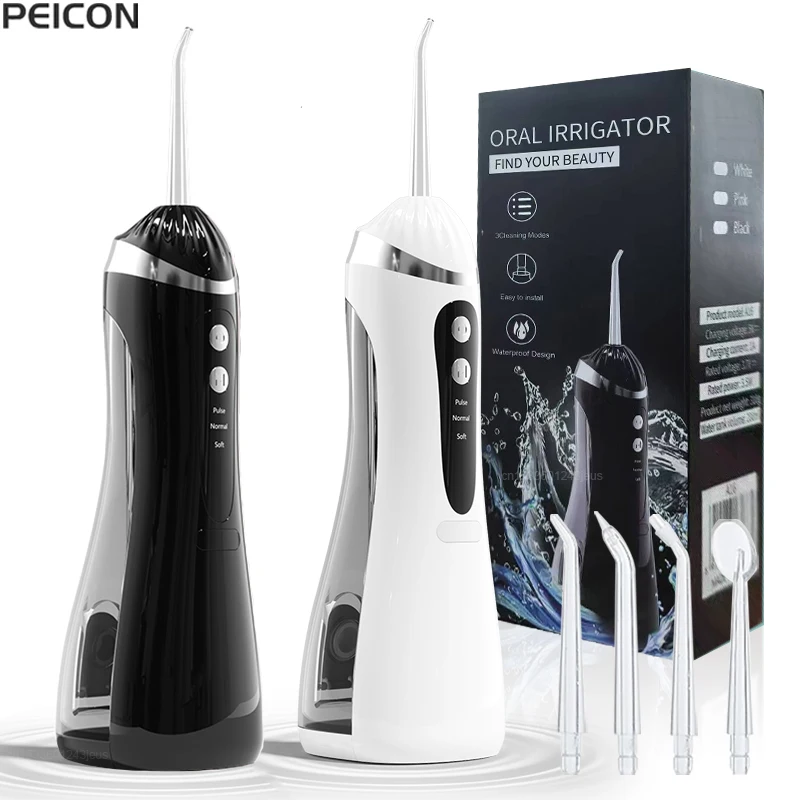 Munddusche, tragbare Zahnwasserflosser für Zähne, Zahnwasserdusche, wiederaufladbarer Zahnwasserstrahl für die Zahnreinigung Image