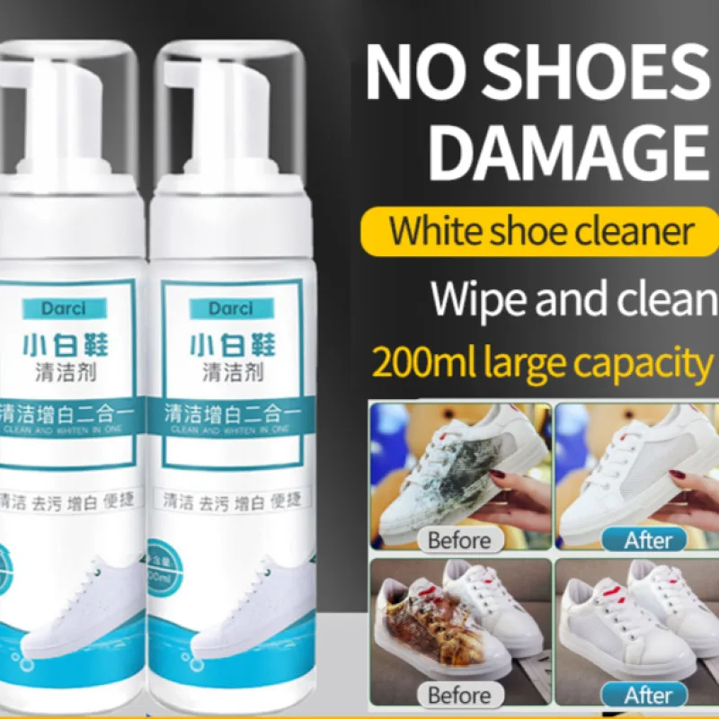Reinigungsmittel für weiße Schuhe, saubere Schuhflecken, Aufhellung, Reinigungspolitur, Schaum-Desoxidationsgel für Sneaker, zum Entfernen gelber Rand Image