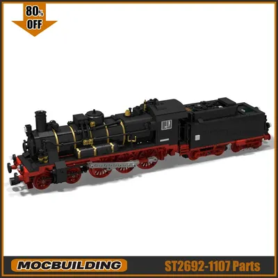 Moc Bausteine Dampf Modell Lokomotive Zug DIY Montage technologie Ziegel Maschine Sammlung Spielzeug Image