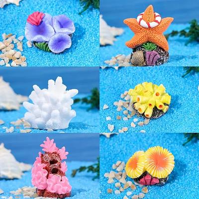 6-Piece New Imitation Coral Aquarium Small Ornament Mini Gift Decoration Eight-petaled Fish DIY Decoration