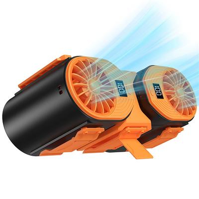 Portable Clip-on Waist/Neck Fan with Turbo Cooling, 10000mAh Battery, 3 Speeds, Digital Display, for Outdoor Work, Sports Desk Use