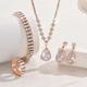 Diamond-Studded Drop-Shaped V-Shaped Fringes With Full Diamonds Diamond-Studded Necklace And Earrings Light Luxury Style Small And Exclusive Collar Chain Fashionable And Four-Piece Set