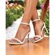 Women's White Pearl Stiletto Sandals – Romantic Open Toe Heels for Garden Dates and Summer Evenings