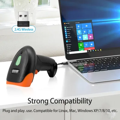 Handheld 1D/2D/QR Barcode Scanner USB Wired Bar Reader Manual / Continuous Scanning CMOS Image