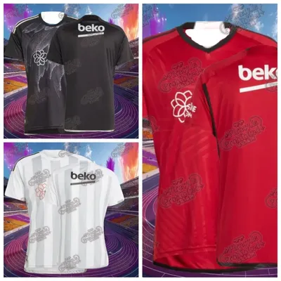 25 Year Latest Popular Football Series Obscure Jersey Besiktas Home and Away Men's T-shirt Summer Adult and Children's Jersey