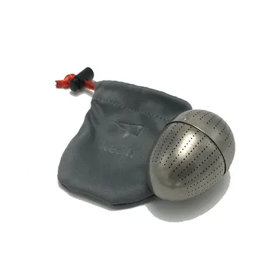 Keith Pure Titanium Creative Egg Shape Tea Strainer Scented Filter Hold Fitting Built In Teacup