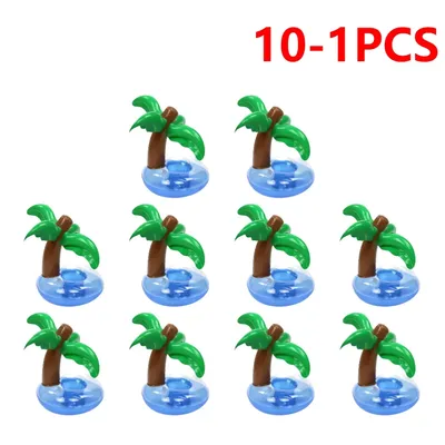 10-1pcs Inflatable Drink Cup Holder Coconut Tree Glass Holders Stand Floating Coasters Swimming Pool