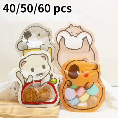 Cute Animal Gift Bags Candy Bags Baby Shower Birthday Party Cookie Bags Bear Capybara Hippo Candy