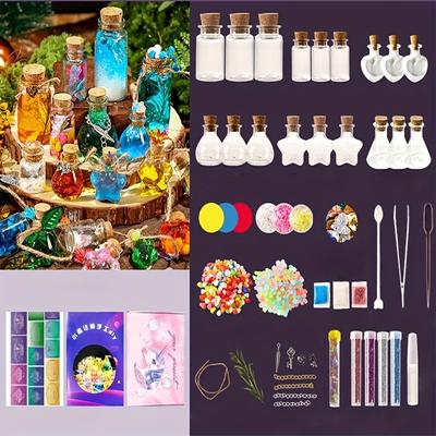 TEMU Mini Wizard Potion Bottle Materials Kit, Wish Bottle Magic Bottle Drift Bottle, Diy Gifts For Halloween, Christmas, And Birthdays, Crafts Handmade Toys. Image