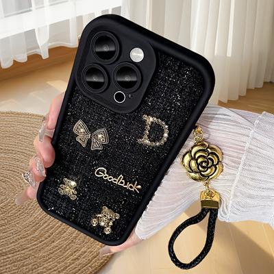 TEMU Small Designer Bag 15 Case With 3d Bear, Soft Shell Compatible With 13, Lanyard For 12, Suitable For Women, And 11. Image