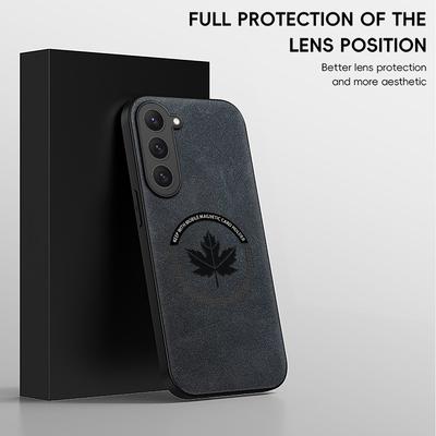 TEMU Premium Synthetic Leather Phone Cover Compatible With S25, S24 Ultra, S24+, S23+, S22, S21fe, S20, Note 10, And Note 20. Models Are Magnetic Compatible And Used With A Car Mount. Image