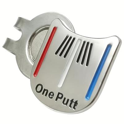 TEMU 1set Magnetic Golf Hat Clip With 1 Putt Metal Ball Marker - And Stylish Accessory For Golfers Image