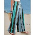 Femmes Jambe large Chinos Pantalons Amples Vacances ancien Mode Longueur complète Taille haute Fleuri Graphique Abstrait Impression Respirant Doux Micro-Élastique Vacances Rue Décontracté Rouge Bleu