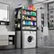 Toilet Storage Rack Bathroom Shelf Washing Machine Multi-Layer Shelves Floor Standing Punching Free Grocery Organizer Save Space