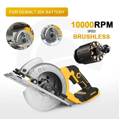 Electric Goddess 5in Brushless Motor ﻿Cordless Electric Circular Saw 1000W Handheld Woodwork Saw For Dewalt 20V Battery ﻿