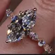 3.7ct F Color VS1 Marquise Cut CVD HPHT Lab Grown Diamond Engagement Wedding Ring Jewelry Solid 18K White Gold IGI