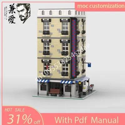 2048PCS Moc Croissant Bäckerei Architektur Modell Bausteine DIY Kreative Montage Ziegel Kinder Image