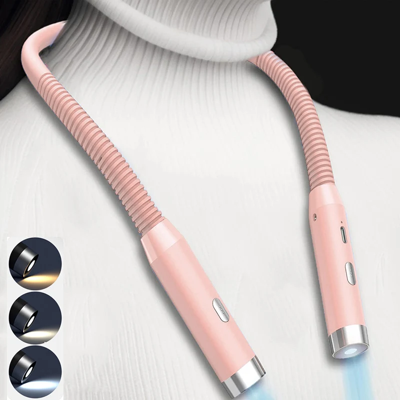 Buch Lesen Häkeln Licht Einstellbare Winkel Flexible Freisprecheinrichtung Hals Licht Dimmbare USB Led Nacht Taschenlampe Leselampe