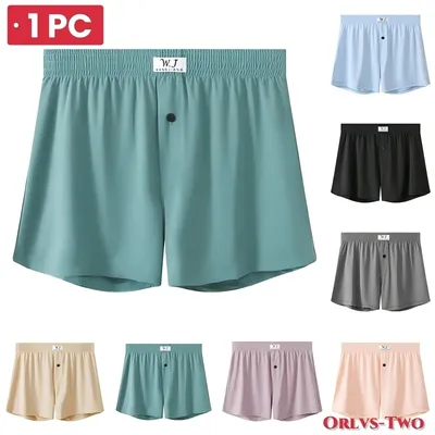 1 pc Herren sexy Unterwäsche plus Größe Eis Seide Home Shorts mittlere Taille Slips Unterhose Image