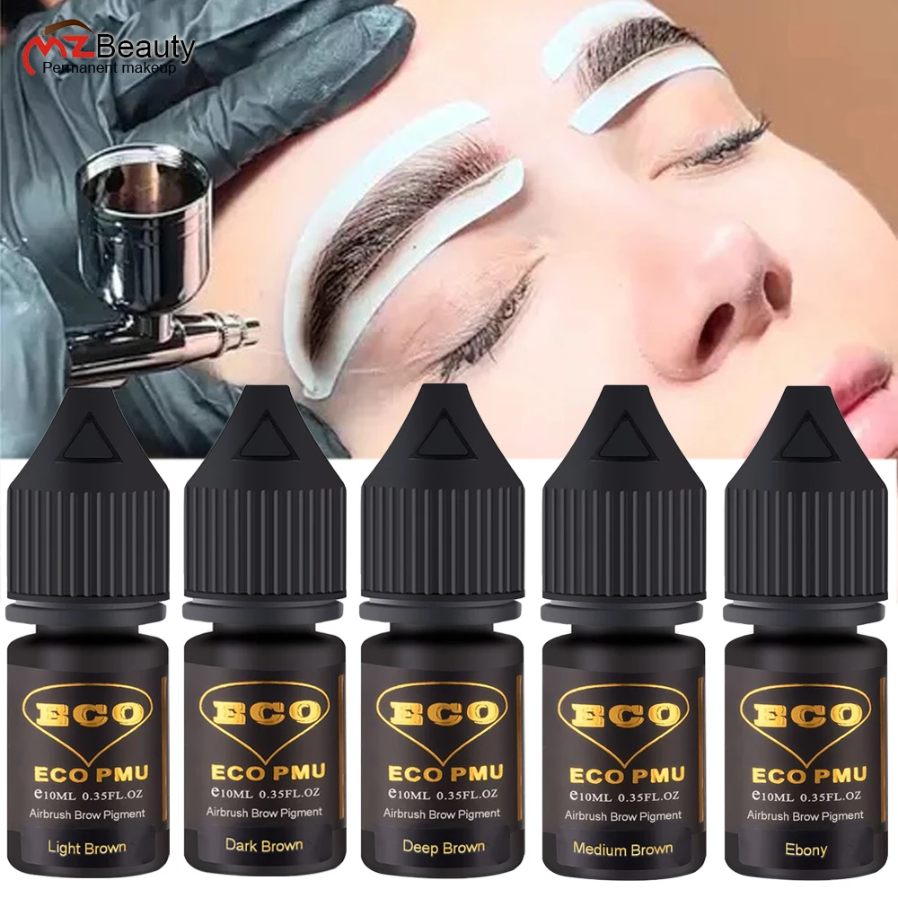Augenbrauen-Tönung, Airbrush-Brauenpigment für Hybrid-Farbstoff und Tönung, 10 ml Tattoo-Tintenzubehör, Tinta para tatuar Maquiagem Makeup Maquillaje Image