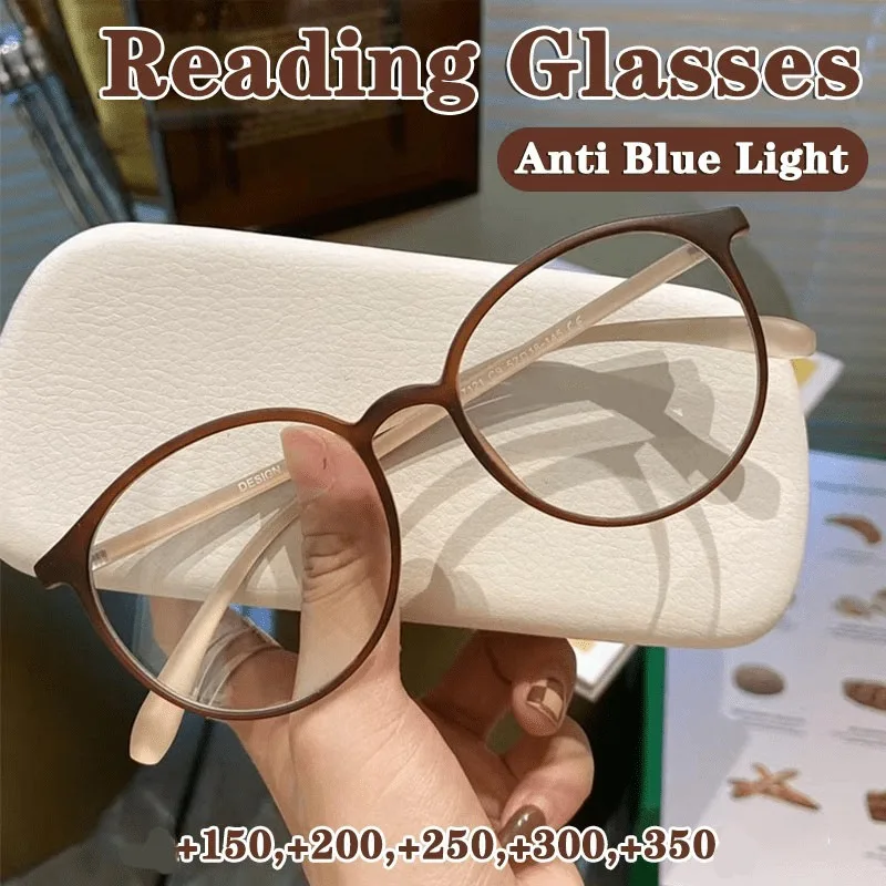 Lesebrille Mode Gelee Farbe Runde Rahmen Anti-müdigkeit Presbyopie Brille Retro Computer Leser Für Frauen +1,5 Bis +3,5 Image
