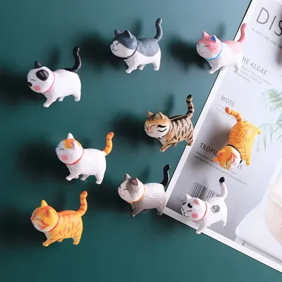 Kreative Katze Kühlschrank 3d Cartoon Katze Magnet Nette Magnetische Aufkleber Nachricht Aufkleber Image