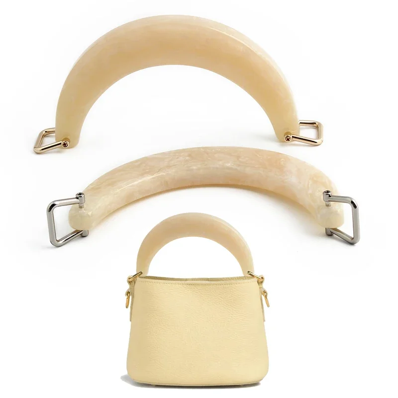 1CP Mond Harzgriff mit Hufeisenschnalle Umhängetasche Umhängetasche Ledertasche Gewölbter Griff DIY Brieftaschenherstellung Image