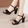 8 cm Kleine Größe 32-43 Mode Patent Leder Sandalen Plattform Schuhe 2025 Sommer Anständige Büro