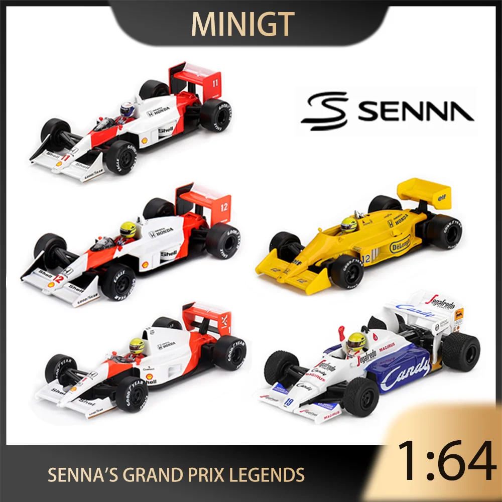 MINI GT 1:64 Ayrton Senna 1984 1987 Monaco Grand Prix 1988 1991 Japanischer Grand Prix Gewinner Legierung Automodell Geschenk Spielzeug Sammlerstück Image