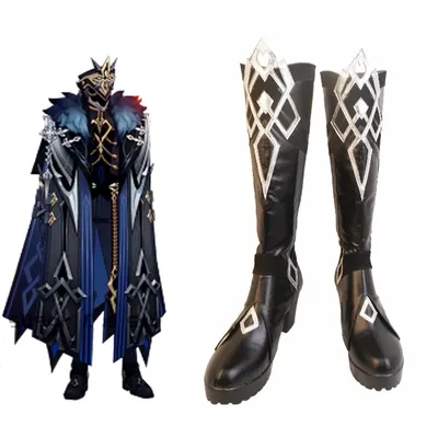 Game Genshin Impact the Eleven Fatui Harbingers The Captain Il Capitano Shoes Cosplay Boots Custom
