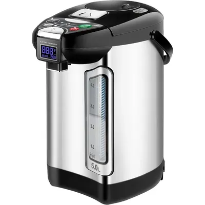NutriChef Digital Water Boiler and Warmer - 5L/5.28 Qt Stainless Electric Hot Water Dispenser w/LCD