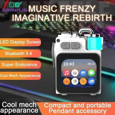 GAMINJA DK08 LED Display Screen Wireless Games Metal Mechanical Speaker With RGB Subwoofer Support