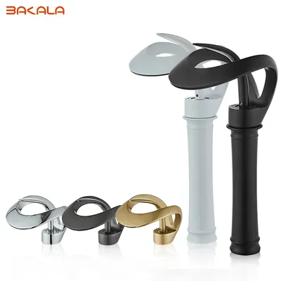 Black Bathroom Basin Taps Single Handle Waterfall Faucet Solid Brass Basin Mixer Taps Creative