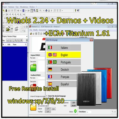 Newest Ecm Titanium 26000 Drivers +Winols 2.24 + Unlock Patch + Damos Files +Install Videos + User
