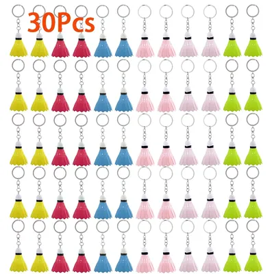 30Pcs Badminton Key Ring Keychain Mini Miniature Souvenirs Pendant Shuttlecock Chain Keyring