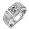 Anello maschile di lusso in acciaio inossidabile con zirconi, accessori da uomo, gioielli di moda,